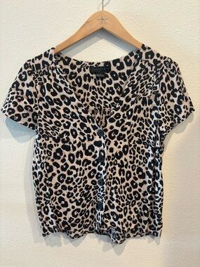 Sanctuary Leopard Print Button Front Top small